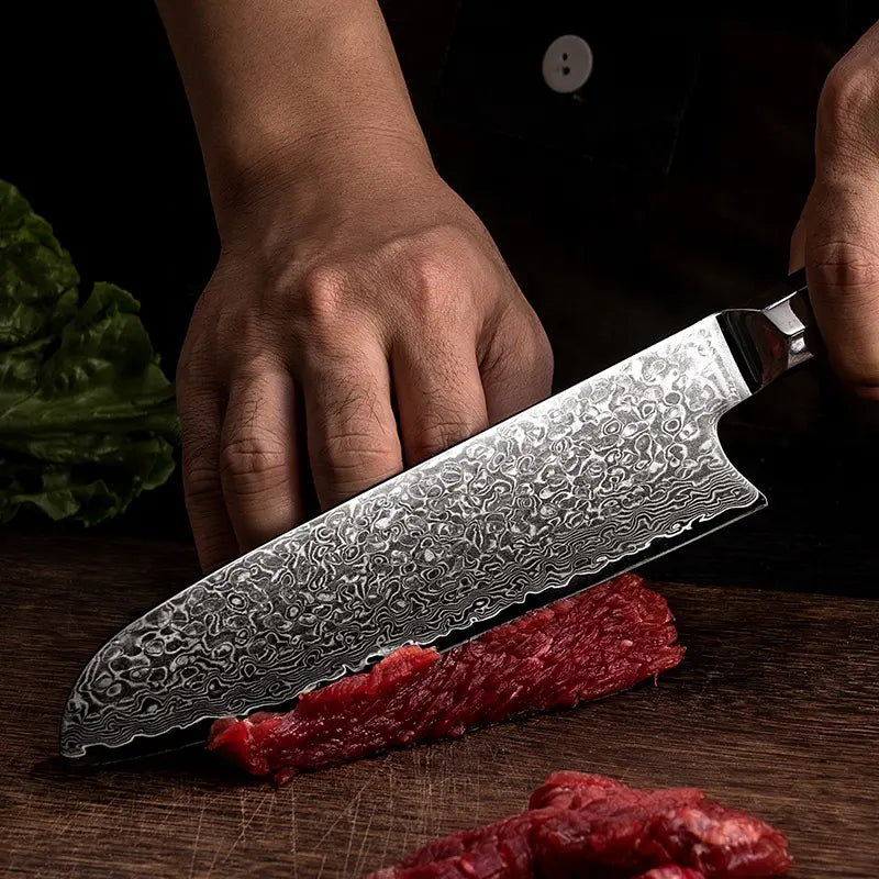 santoku kokkekniv damaskus stål