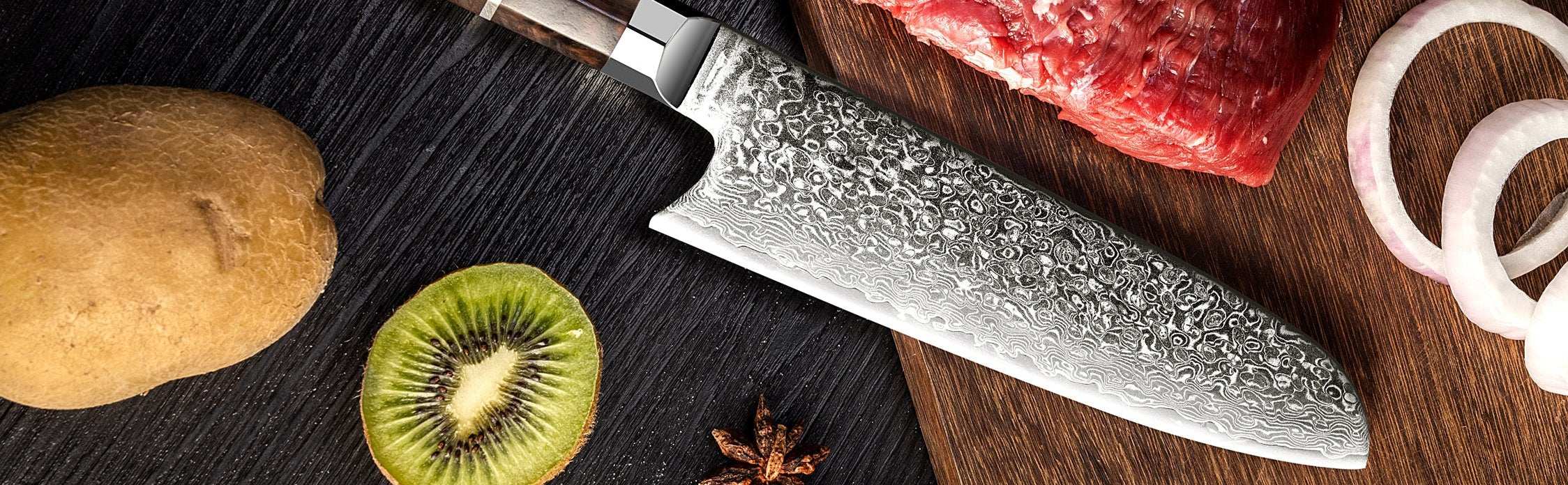 santoku damaskus kokkekniv